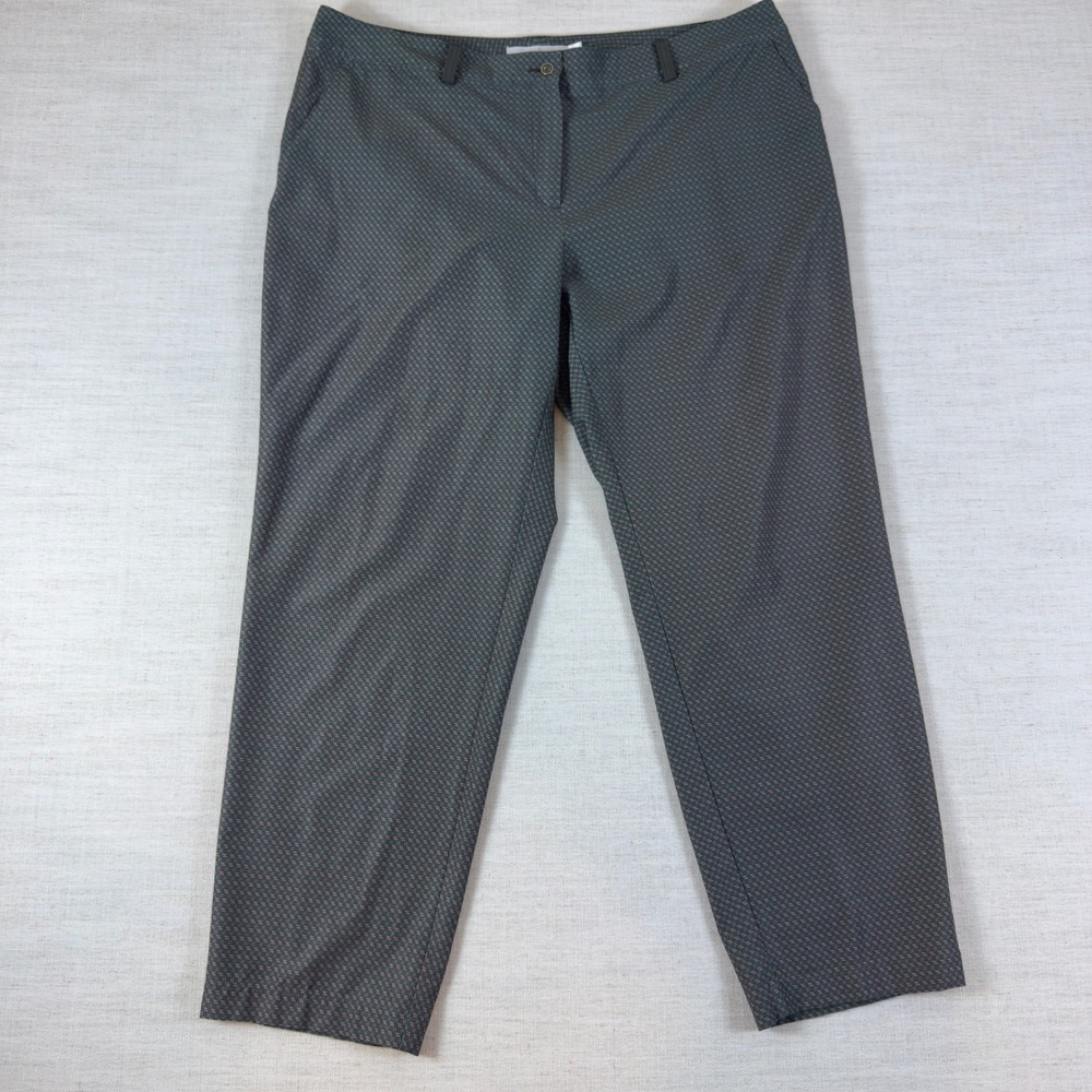 Lady Hagen Womens Size 14 Golf Pants Grey Teal Geometric Chain Link Print